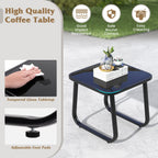3-Piece Rocking Bistro Set with Glass Table for Patio