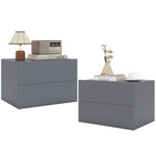 Wall Mounted Floating Nightstand with 2 Drawers