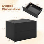 Wall Mounted Floating Nightstand with 2 Drawers