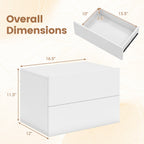 Wall Mounted Floating Nightstand with 2 Drawers