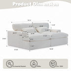 Double Chaise Lounge Chair, Oversized Upholstered Sleeper Cloud Couch
