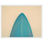 Sylvie Abstract Minimalist Coastal Teal Surfboard Framed Canvas by Saint and Sailor Studios