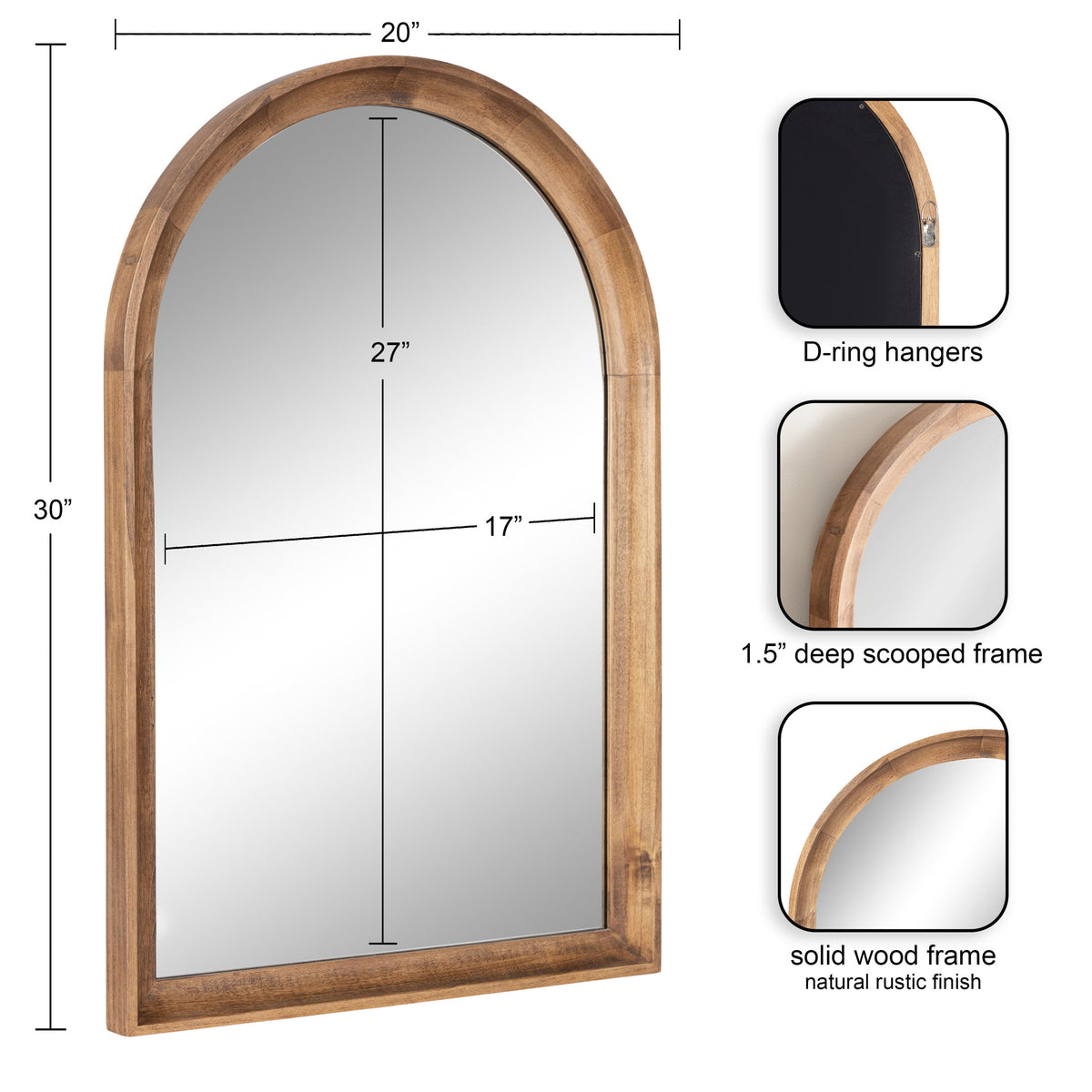 Hatherleigh Arch Wood Wall Mirror