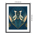 Framed Art Art Deco Herons Blue by Carey Copeland