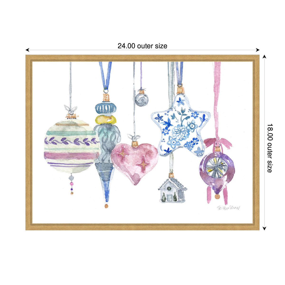 Sylvie Framed Canvas Vintage Hanging Ornaments by Patricia Shaw
