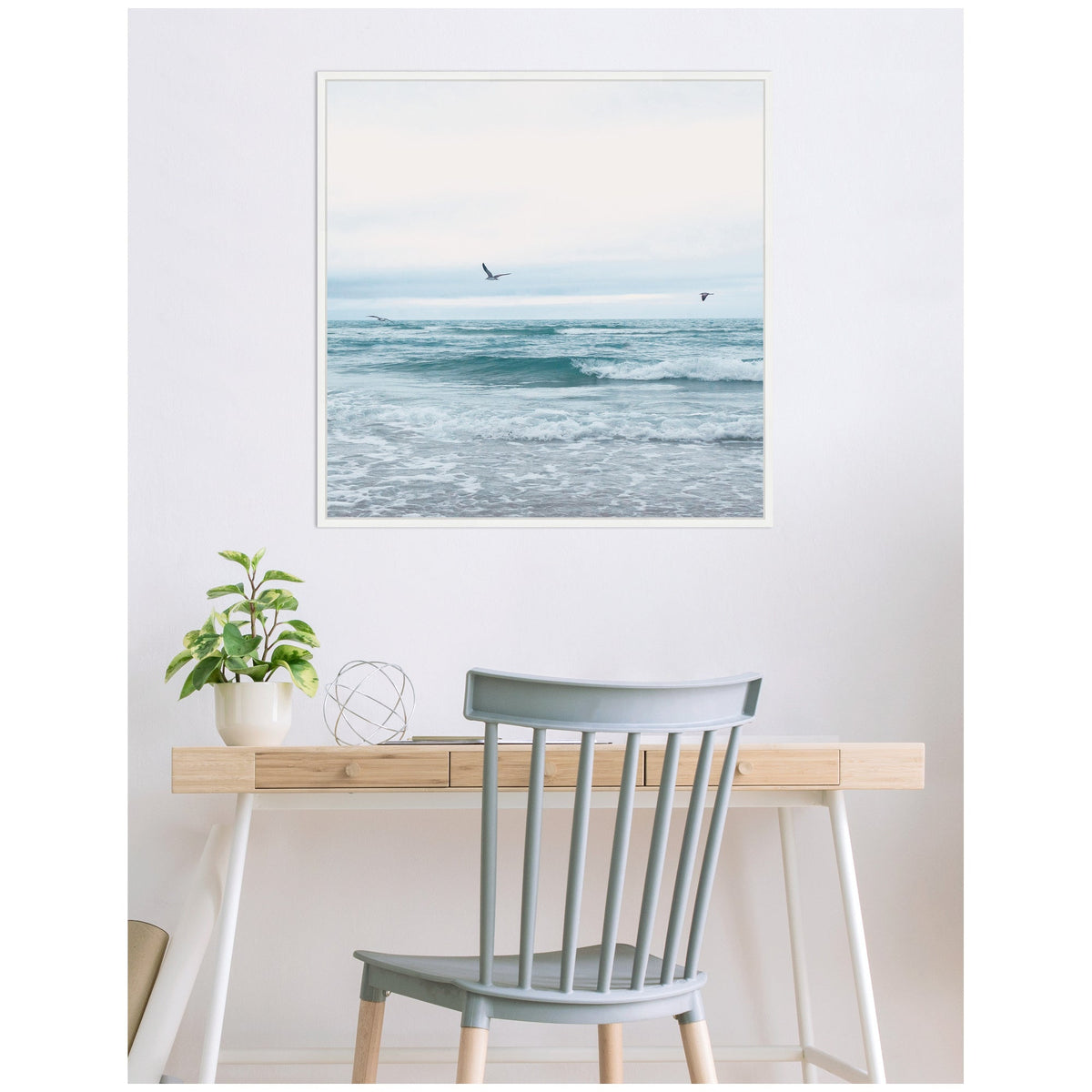 Sylvie Ocean Swim 2 Square Framed Canvas by Stephanie Klatt