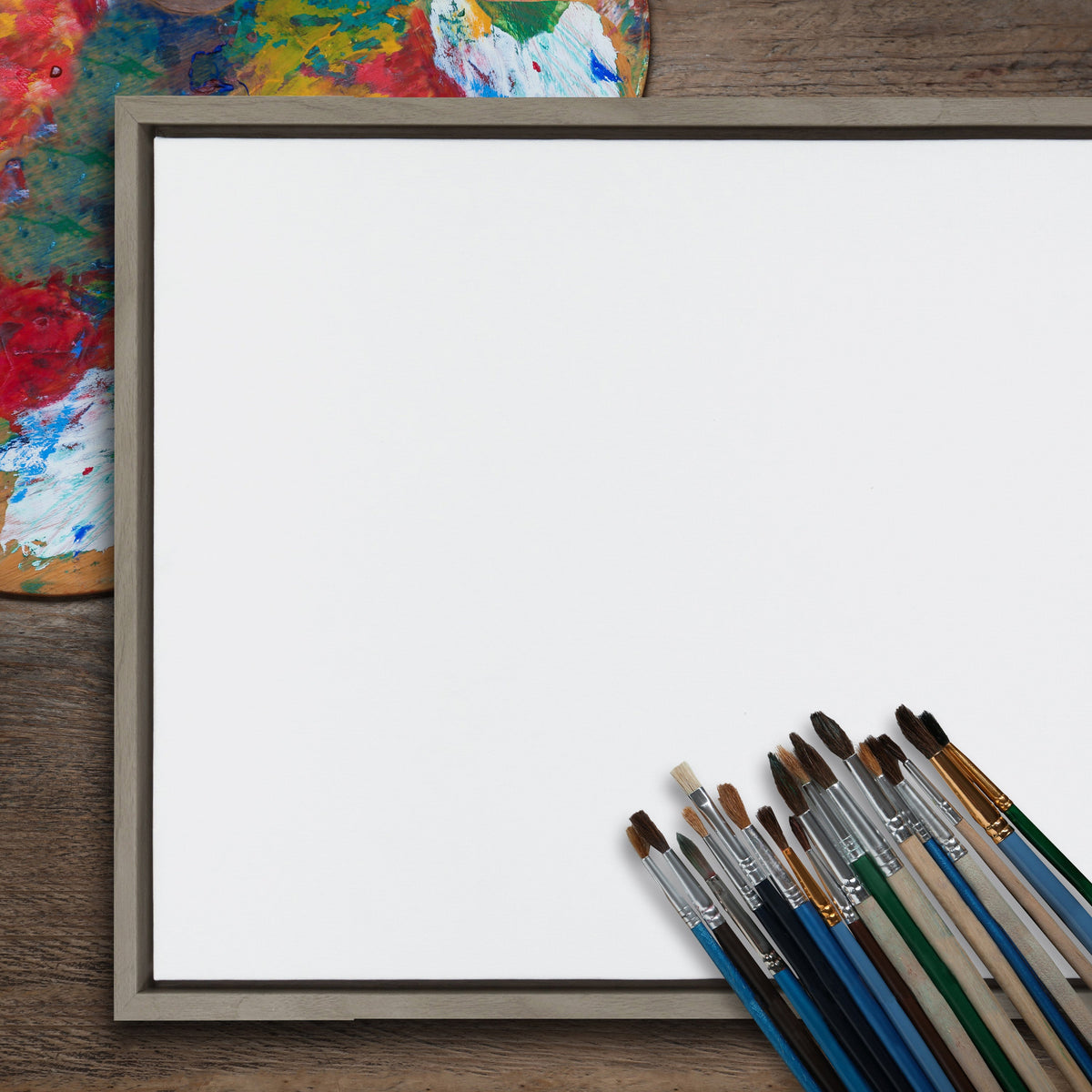 Sylvie Blank Framed Canvas 18x40
