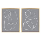 Sylvie Gray Going in Circles Framed Canvas Set by Teju Reval of SnazzyHues