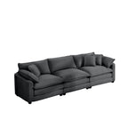 Mid-Century Modern 3 Seater Sectional Sofa With Arm And Throw Pillows