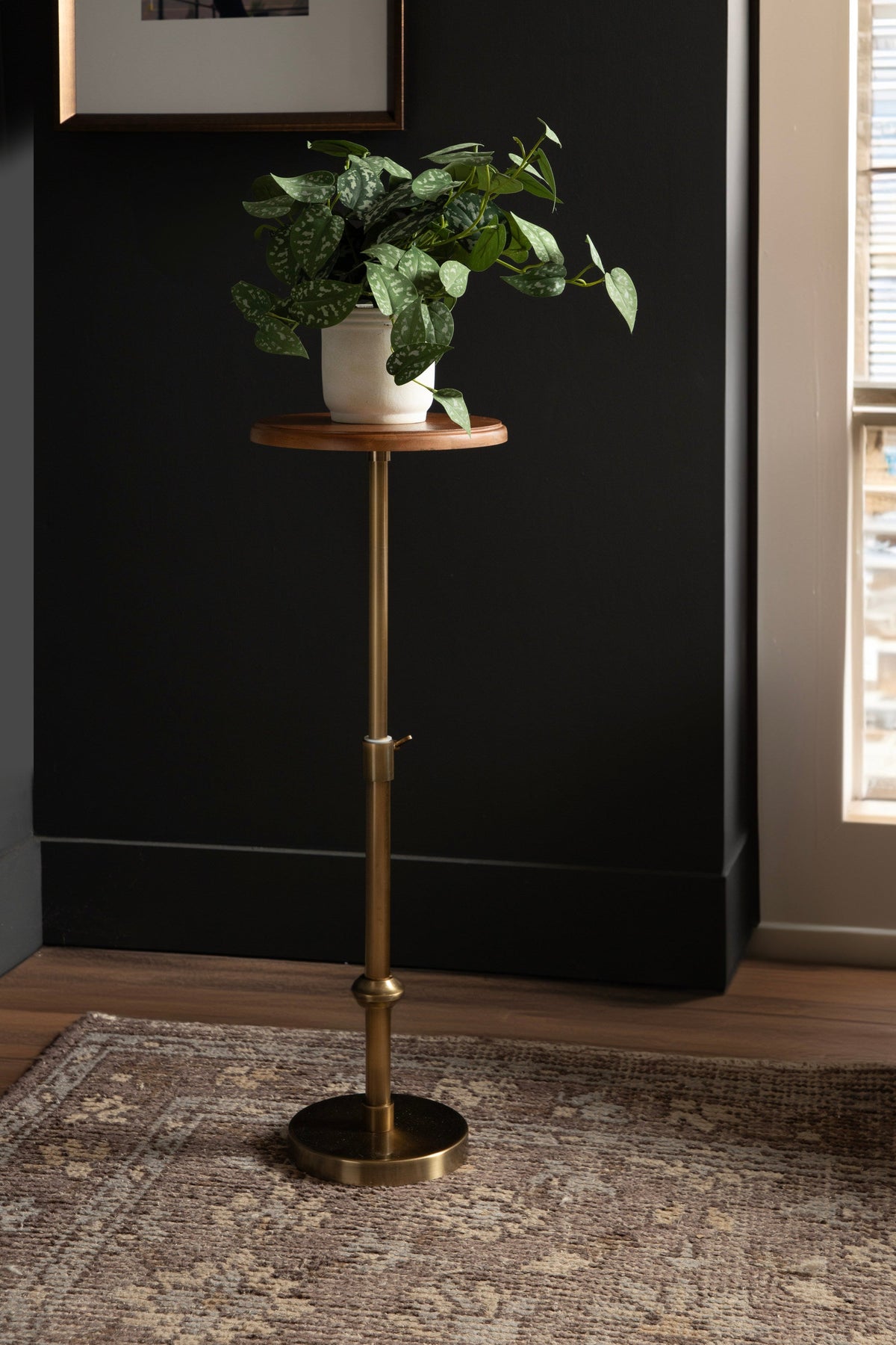 Engles Adjustable Wood Table and Plant Stand