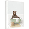 Sylvie Bear in Cottage Green Bath Framed Canvas by Amy Peterson