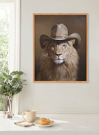 Gallery Lion Wearing a Western Cowboy Hat Print by The Creative Bunch Studio