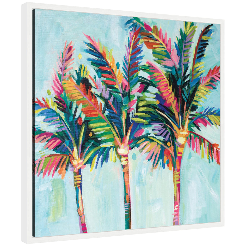 Sylvie Rainbow Coconuts Framed Canvas by Rachel Christopoulos