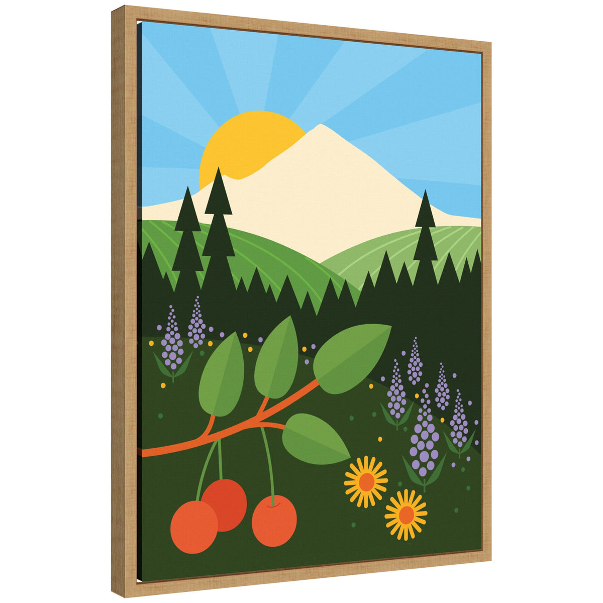Sylvie Mount Hood Framed Canvas by Amber Leaders