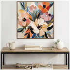 Sylvie Garden Bloom Abstract Bouquet I Framed Canvas by The Creative Bunch Studio