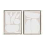 Sylvie Zen Botanical Rock Neutral Framed Canvas Set by The Creative Bunch Studio