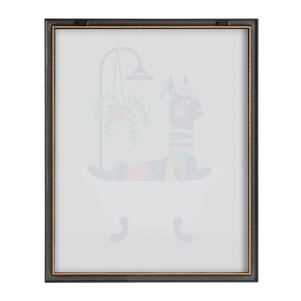Blake Mid Century Modern Llama in the Tub Framed Printed Glass by Rachel Lee of My Dream Wall
