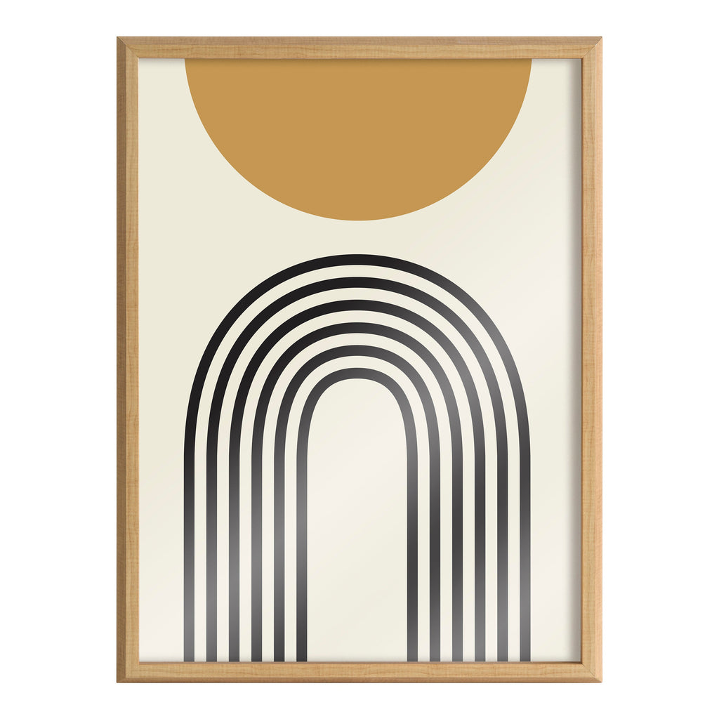 Blake Retro Mountain Sunrise Framed Printed Glass by The Creative Bunch Studio