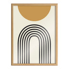 Blake Retro Mountain Sunrise Framed Printed Glass by The Creative Bunch Studio