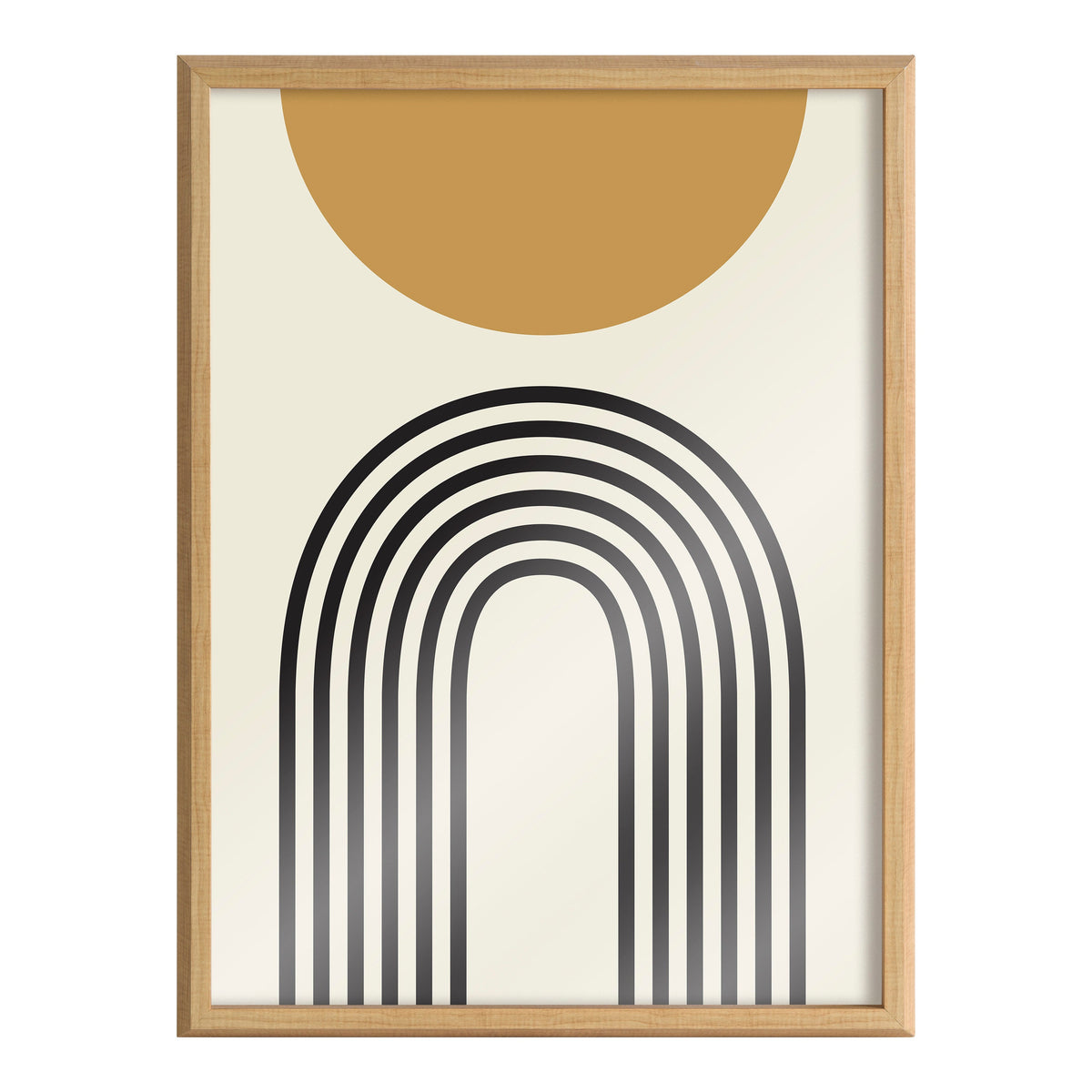 Blake Retro Mountain Sunrise Framed Printed Glass by The Creative Bunch Studio