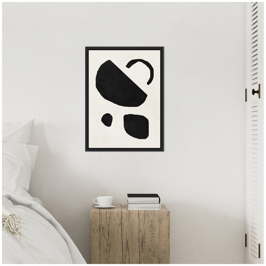 Sylvie Black Geometric Abstract 2 Framed Canvas by July Art Prints