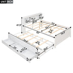 Platform Bed With Storage Headboard, USB, Trundle And 3 Drawers