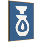Sylvie Ceramic Blue Beige 1 Framed Canvas by Rocket Jack