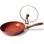 CasaFoyer 10-Inch Frying Pan with Deluxe Copper Granite Stone Non-stick Coating- With Lid