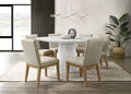 Jasper White 7 Piece 59W Round Dining Table Set with Driftwood Finish Chairs