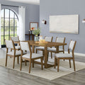 Darla 7Pc 72 Inch Rectangular Walnut Oak Finish Sled Dining Set