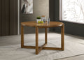 Andrew 47-inch Round Dining Table, Mid-Century Modern Walnut Finish Wood Table with Cross Sled Base, Seats 4