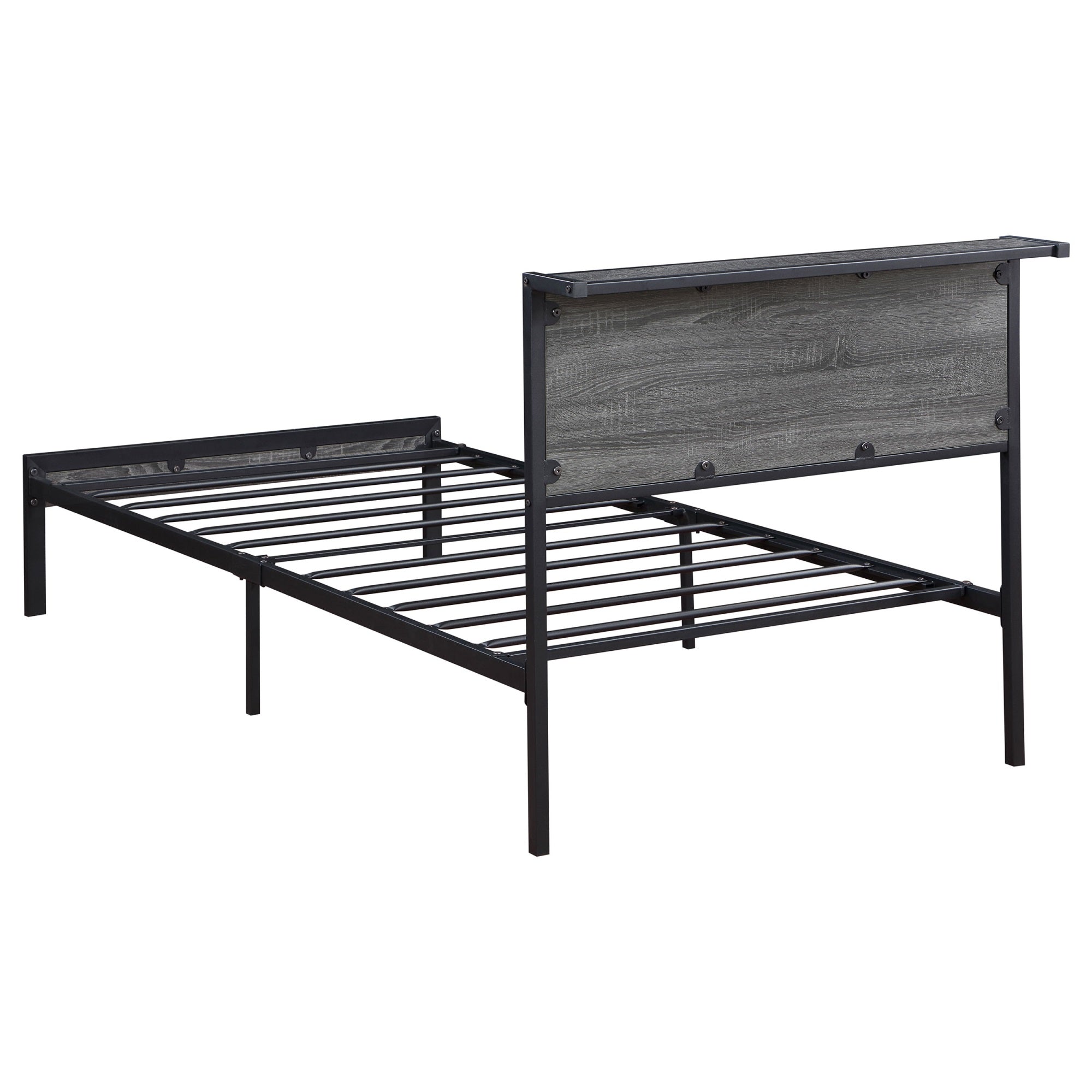 Coaster Home Furnishings Ricky Rustic Wood Twin Size Panel Bed Frame Platform Bed 38-Inch Headboard Grey 302143T