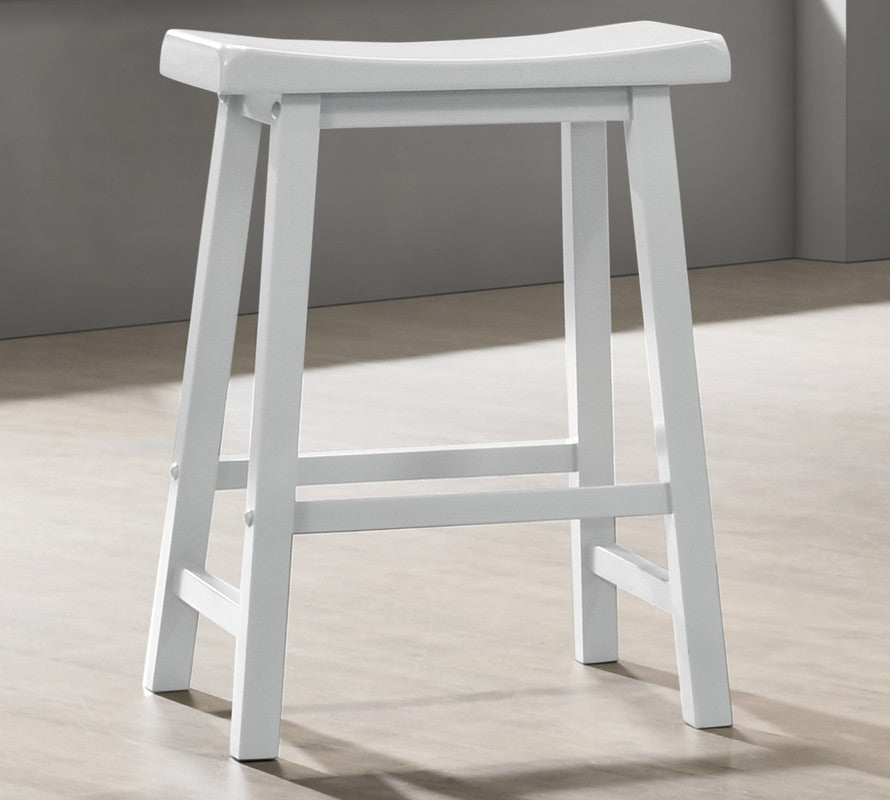 LILOLA LIVING Set of 2 Alonzo White Backless Ergonomic 17.5' Counter Height Stool