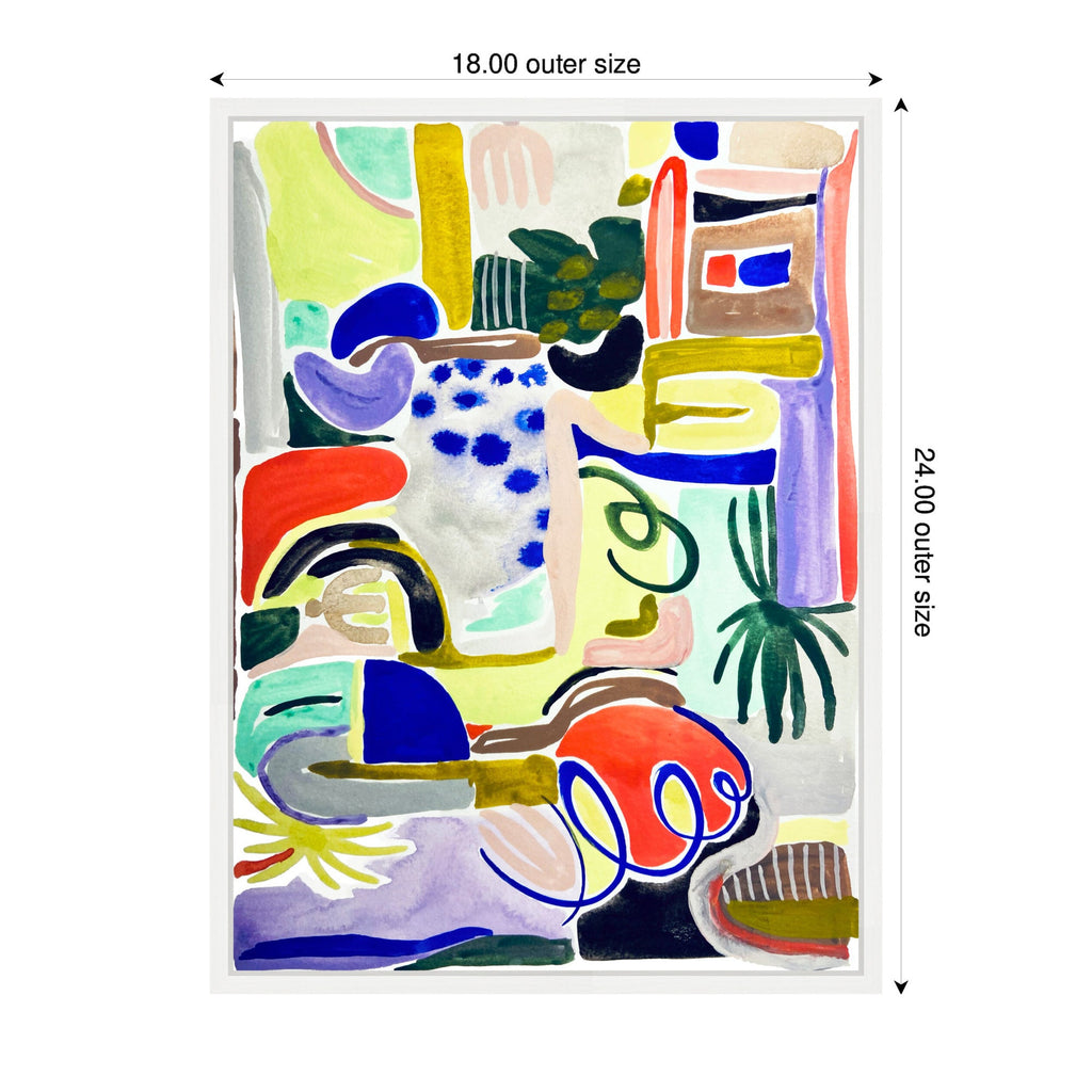 Sylvie Abstract 07 Framed Canvas by Emma Daisy
