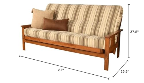 Kodiak Furniture Monterey Barbados Storage Wood Futon with Parma Gray Mattress