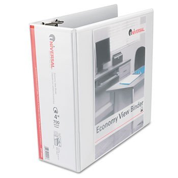 Universal D-Ring Economy Vinyl View Binder Bndr,View,D-Rng,4',We Bos-Hpk3-Adj (Pack Of8)
