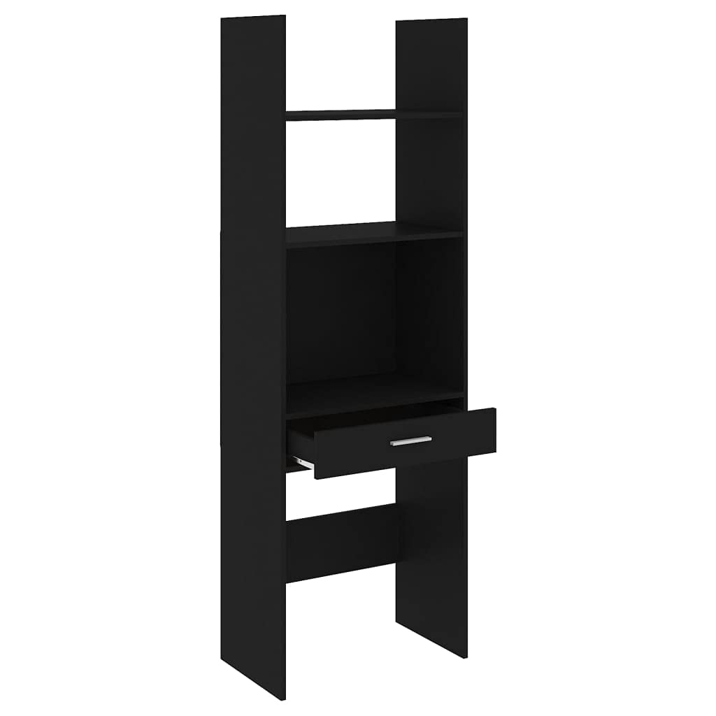 vidaXL Book Cabinet Black 23.6&quot;x13.8&quot;x70.9&quot; Chipboard