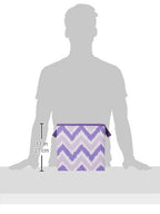 Bacati - Small Storage Tote Mix N Match Ikat Chevron/Dots Purple10 X 10 X 10 Inches