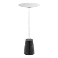 Pangea Home Winston Modern Genuine Marble And Metal Side Table In Black