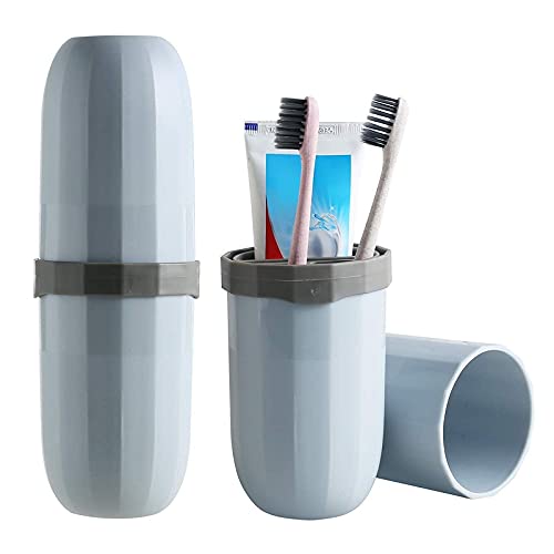 Kproxi Portable Hiking Camping Travel Toothbrush & Toothpaste Holder Case (Multi Color) 1pc