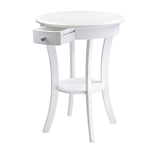 Ergode Deluxe Wood Sasha Accent Table | Sleek Curved Design | Ample Storage | Black Finish | Multiple Finishes Available | Assembly Hardware Included | 20' W x 20' D x 27' H (10727-VV)