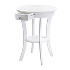 Ergode Deluxe Wood Sasha Accent Table | Sleek Curved Design | Ample Storage | Black Finish | Multiple Finishes Available | Assembly Hardware Included | 20' W x 20' D x 27' H (10727-VV)