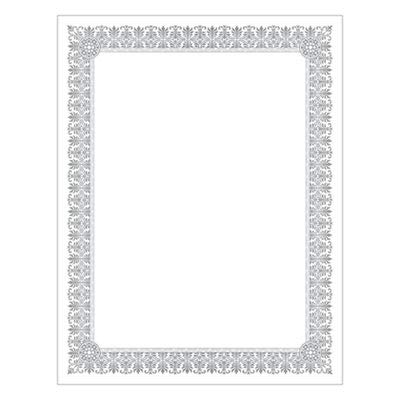 Southworth Premium Certificates, White, Fleur Silver Foil Border, 66 Lb, 8.5 X 11, 15/Pack