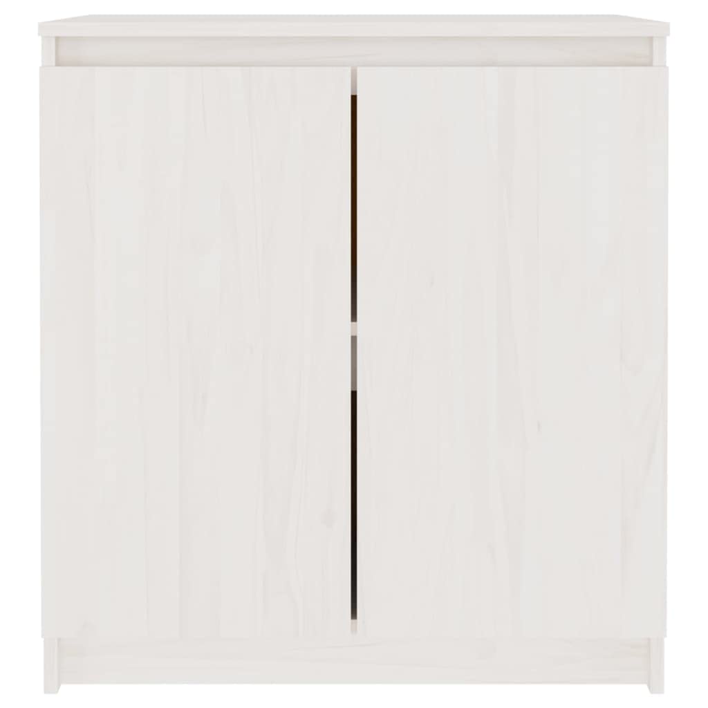 vidaXL Side Cabinet White 23.6&quot;x14.2&quot;x25.6&quot; Solid Wood Pine