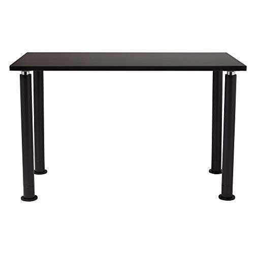 National Public Seating 48&quot; L x 24&quot; W Designer Height Adjustable School Science Lab Utility Table with Phenolic Top - Black