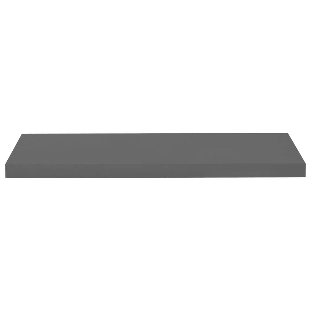 vidaXL Floating Wall Shelves 4 pcs High Gloss Gray 31.5&quot;x9.3&quot;x1.5&quot; MDF