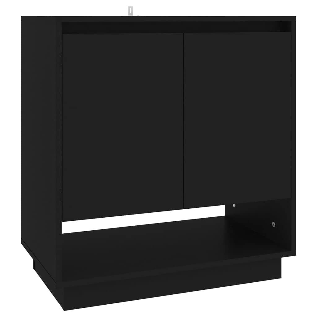 vidaXL Sideboard Black 27.6&quot;x16.1&quot;x29.5&quot; Engineered Wood