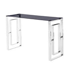 Best Master Mallory Stainless Steel And Smoked Glass Console Table In Gold