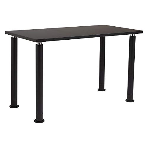 National Public Seating 54&quot;L x 24&quot;W Designer Height Adjustable School Science Lab Utility Table with Phenolic Top - Black