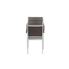 Pangea Home David 7-Piece Aluminum Frame Patio Dining Set in White/Gray
